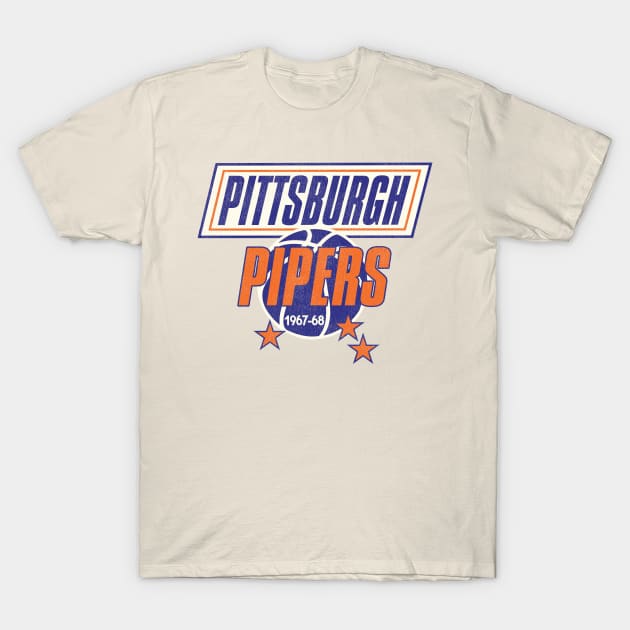 Retro Defunct Pittsburgh Pipers Basketball T-Shirt by darklordpug